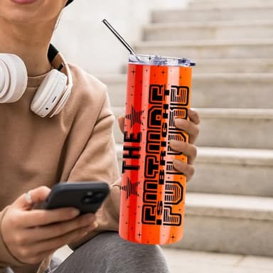 PYD Life 8 Pack 20 OZ Neon Skinny Tumbler Sublimation Blanks Straight Stainless Steel Tumblers for Tumbler Press Machine Sublimation Oven Printing (20 OZ, Neon Orange) - Image 6