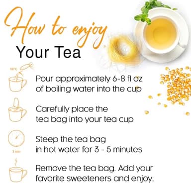 FreshDrinkUS, Premium 75 Tea Bags Corn Silk Tea, 100% Natural & Pure from Corn Silk. Corn Silk Herbal Tea. Clean Ingredients. Made with Natural Material Tea Bags. No Sugar, No Caffeine, Vegan. - Image 9