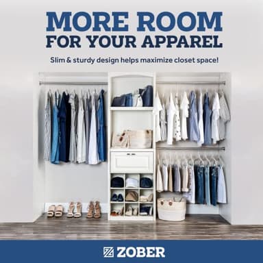 Zober Velvet Hangers 50 Pack - Ivory for Coats, Pants & Dress Clothes - Non Slip w/ 360 Degree Swivel, Holds up to 10 lbs - Strong Felt Hangers for Clothing - Image 4