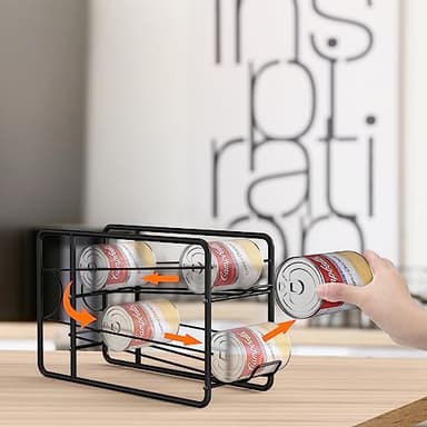MOOACE 4 Pack Can Dispenser Rack, Stackable Can Storage Organizer Holder for Canned Food Kitchen Cabinet Pantry Countertop, Black - Image 4