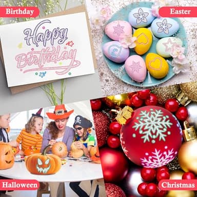 Stocking Stuffers Teen Girls: 12 Glitter Markers Christmas Gifts Teens Outline Glitter Pens Shimmer,Tween Teen Girl Gifts Trendy Stuff,Art Supplies Kids 6-8 9-12 10-12,Arts Crafts Kids Ages 8-12 Cute - Image 3