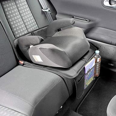 Kaiphy Car Seat Protector - Seat Protection Mat - Thick Padding - Durable, Waterproof Fabric, Leather Reinforced Corners & 3 Pockets for Handy Storage Gray - Image 6