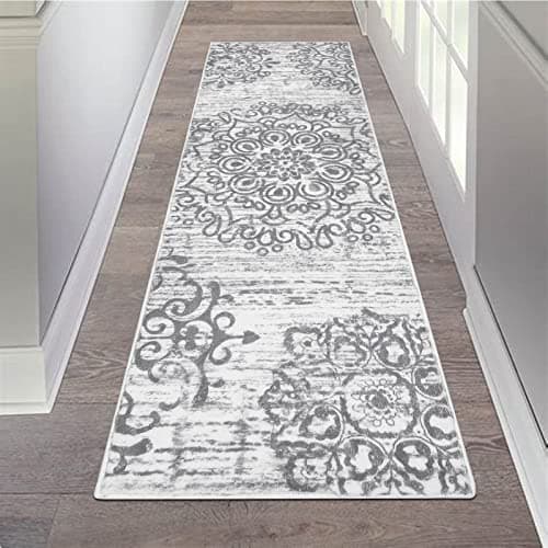 HEBE Hallway Runner Rug 2'x6' Washable Vintage Distressed Area Rugs Non Slip Laundry Rug Runner Boho Floor Carpet Runners for Hallways Entryway Laundry Room Kitchen Bathroom - Image 1