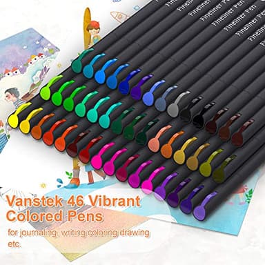 Vanstek 46 Pack Journal Planner Colored Pens, Fineliner Pens for Journaling, Writing Coloring Drawing, Note Taking, Calendar, Planner, Art Office School Gift Supplies - Image 2