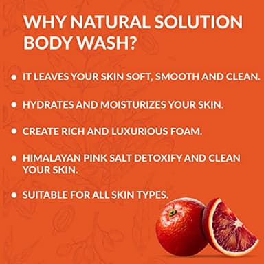 Natural Solution Body Wash, Formulated with Organic Blood Orange Extracts with Himalayan Pink Salt, Revitalizes & Refreshing Your Skin, 17 fl oz/Each – Pack of 3 - Image 4