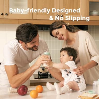 Momcozy Natural Baby Bottle, Wide-Neck, BPA Free Breast Milk Container, Storage Collection Bottle for Fridge & Milk Cooler, Breastfeeding Essential, 10 oz, 4 pcs - Image 7