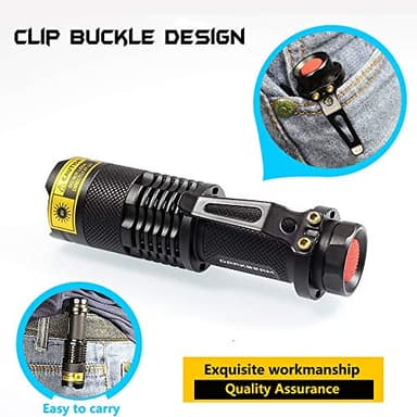 DARKBEAM UV 395nm Flashlight Ultraviolet led Light Blacklight Wood's lamp Portable 400nm Mini Detector for Dog/Cat Urine Pet Stains, Anti-counterfeiting Identification, Resin Curing, AA - Image 7