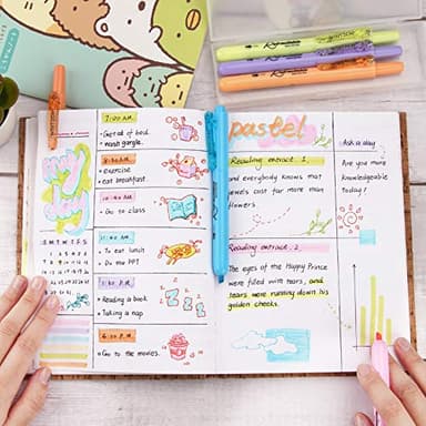 WRITECH Retractable Highlighters Assorted Colors: Chisel Tip Click Aesthetic Highlighter Marker Pens Pack Multi Colored Ink No Bleed Smear for Highlighting Journaling (12ct Neon+Pastel) - Image 7