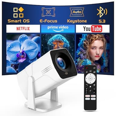 【Netflix Officially Licensed】TMY Projector with Built in Apps, 1080P Movie Projector with WiFi and Bluetooth, Electric Focus & Auto Keystone, 270° Rotatable Outdoor Projector for Phone/PC/HDMI/USB - Image 1