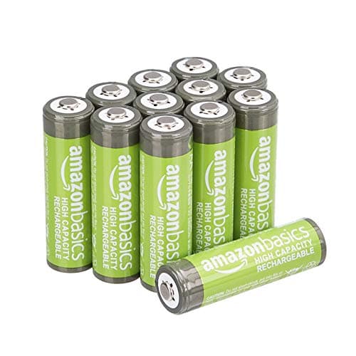 Amazon Basics 12-Pack Rechargeable AA NiMH High-Capacity Batteries, 2400 mAh, 1.2V, Recharge up to 400x Times, Pre-Charged - Image 1