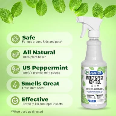 Mighty Mint Peppermint Oil Insect Repellent Spray – Natural Indoor & Outdoor Bug Control for Spiders, Ants, Roaches, and More – Plant-Based, Extra-Strong Formula - 16 oz - Image 4