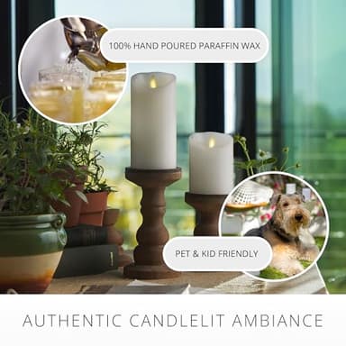Luminara - Flameless LED Battery Operated Flickering Pillar Candles - White - Pack of 1-3x6.5 - Realistic Moving Flame Real Wax Indoor/Outdoor Decor - Image 4