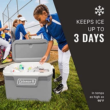Coleman Classic Series Insulated Portable Cooler, Leak-Resistant Outdoor Hard Cooler Keeps Ice up to 5 Days, 52/70/120/150 Quart - Image 3