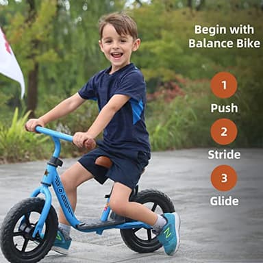 JOYSTAR 10 Inch Toddler Balance Bike 2 Year Old Push Bicycle with Footrest 10" Glider Bikes Toddler Bike Training Bicycle Birthday Gifts for 2-4 Boys Blue - Image 5