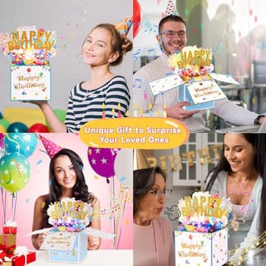 Large Pop Up Birthday Cards with Blowable Lights and Music,1-100 Ages Funny Happy Birthday Cards 3D Greeting Cards Special Birthday Gifts for Kids Teens Women Men Son Daughter - Image 6