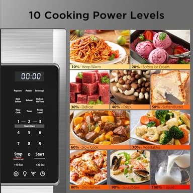 BLACK+DECKER Over the Range Microwave Oven with Vent and One-Touch Auto Cooking, 1.7 cu. ft. OTR Over Stove Microwave, Stainless Steel, 1000 Watts, EM044K6CE-SS - Image 2