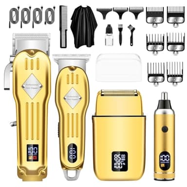 Hair Clippers for Men, Professional Beard Trimmer Mens Shaver Electric Razor Nose Trimmer Kit, Cordless Barber Clippers and Trimmers Set, Hair Cutting Kit, Shaving Machines for Men Grooming Gifts - Image 1