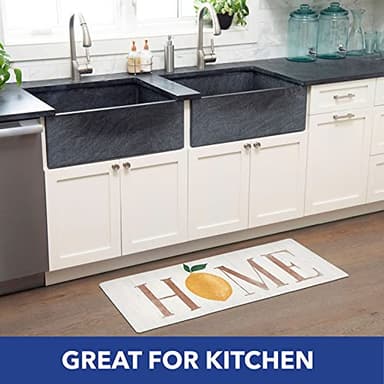 SoHome Cozy Living Anti-Fatigue Kitchen Mat For Floor, Lemon-Themed Cushioned Kitchen Runner Rug, Non Slip, Easy Wipe Clean, 1/2 Inch Thick Kitchen Mats, 18" x 55", Home Lemon - Image 6