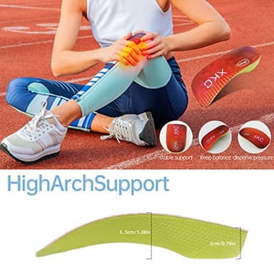 Arch Support Inserts Women Insoles - Orthotics Shoe for Plantar Fasciitis, Flat Feet, Over-Pronation, Relief Heel Spur Pain, Heel Cushion Increase Insoles (L:Men 6.5-8.5/Women 7.5-9.5) - Image 3
