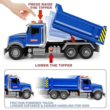 Dwi Dowellin Toddler Trucks Toys for Boys Age 3-5,Big Dump Truck with Lights and Sounds,Kids Boy Toys Christmas Birthday Gift Car - Image 2