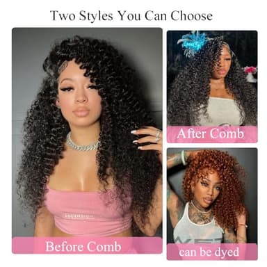 BVH 26 Inch Deep Wave Lace Front Wigs Human Hair 13x6 Hd Transparent Deep Curl Lace Front Wigs - Image 3