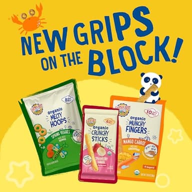 Earth's Best Organic Melty Hoops, Bite-Sized Snacks for Babies 8 Months and Up, Spring Veggie, 0.32 Ounce Individual Bags (Pack of 4) - Image 7