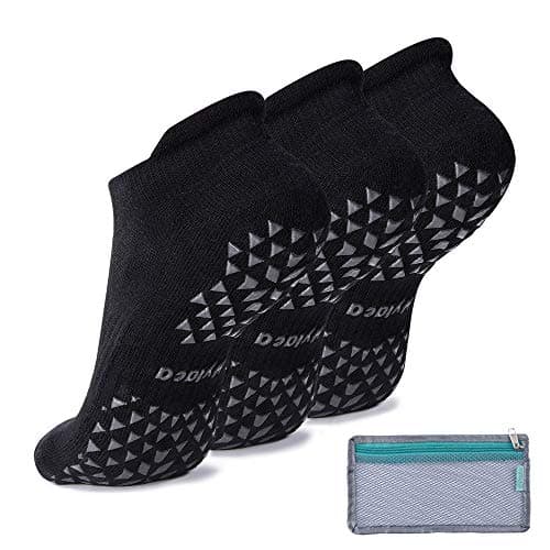 Hylaea No Slip Socks for Yoga Pilates Barre Hospital, Grip Slipper Socks for Pilates, Home, Kickboxing | No Slide, Multi Pack Large X-Large - Image 1