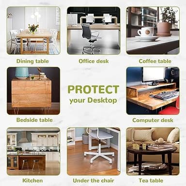 14 x 24 Inch Clear Table Cover Protector, Clear Desk Mat, Table Protector, 1.5mm Plastic Table Cover, Vinyl Table Protector, Mats on Top of Desks - Image 5