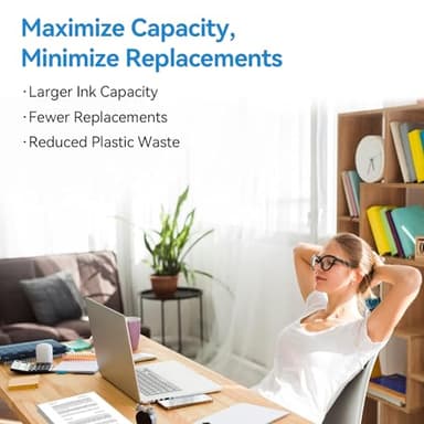 62XL Ink Cartridge Combo Pack Compatible for HP Ink 62 Black and Color Compatible for Envy 7640 7645 5660 5540 5640 5642 5665 OfficeJet 8040 5740 5746 250 200 5745 Inkjet Printer, Print, Scan, Copy - Image 3