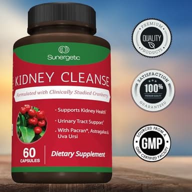 Premium Kidney Cleanse Supplement – Powerful Kidney Support Formula with Cranberry Extract Helps Support Healthy Kidneys & Urinary Tract Support– 60 Vegetarian Capsules - Image 5