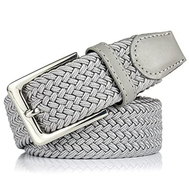 BSLLNEK Elastic Braided Belt, 1 3/8", Woven Stretch Belt for Golf Casual Jeans Shorts Pants (Gray, Medium (33-36" Waist)) - Image 6