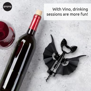 OTOTO Vino Spooky Bat 2-in-1 Wine & Beer Opener, Corkscrew & Bottle Opener - Goth Wine Accessories & Gifts for Wine Lovers - Image 7
