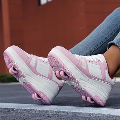 ANEFUN Roller Skate Shoes for Kids Girls Boys Detachable Wheeled Fashion Sneakers - Image 4