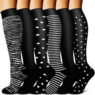 BLUEENJOY Copper Compression Socks for Women & Men (6 pairs) - Best Support for Nurses, Running, Hiking, Recovery - Image 1