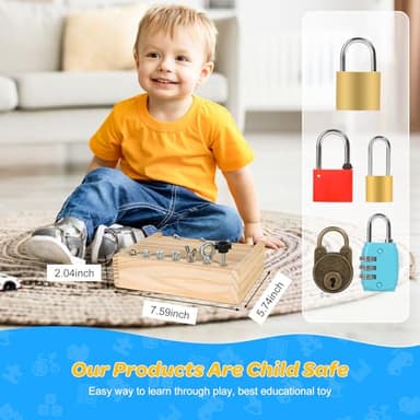 INIFEIDALA Montessori Screwdriver Board Set-Lock and Key Toy,Montessori Busy Board Toys for 3 4 5 Year Old,Kids Tool Set,Preschool Learning Sensory - Fine Motor Skills - STEM Toys - Image 2