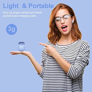Jxrev Wireless Earbuds, Bluetooth 5.3 Headphones in Ear with Noise Cancelling Mic, Earbuds Stereo Bass, IP7 Waterproof Sports Earphones, 32H Playtime USB C Charging Ear Buds Purple for Android iOS - Image 5