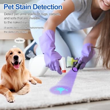 Black Light UV Flashlight,Vansky Blacklight 12 LED Urine Detector For Dog/Cat/Pet Urine & Dry Stains and Bed Bug On Carpets/Rugs/Floor,Matching with Pet Odor Eliminator - Image 4