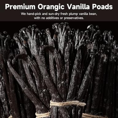 SPICEEL Organic Madagascar Vanilla Beans Grade A Vanilla Pods for Making Extract, Whole Vanilla Beans for Baking, Gluten Free, Non-GMO, Kosher, 25 Counts - Image 9