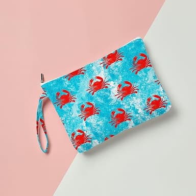 Fokongna Wet Bag, Travel Makeup Bag, Wet Dry Bag, Wet Bag for Swimsuit, Beach Pool Diapers Dirty Yoga Gym Clothes Zipper Pouch for Women Sister Friends Wet Bag Ocean Sea Shells Beach Starfish.349 - Image 4