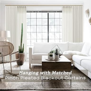SHINELAND Pinch Pleated Linen Curtains 96 Inch Long 2 Panel Set for Living Room,Sheer Light Filtering Cream Cortinas Elegantes para Sala Modernas 2025 Floor to Ceiling Length Curtains - Image 3