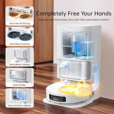 dreame L10s Ultra Robot Vacuum and Mop Combo, Auto Mop Cleaning and Drying, Self-Refilling and Self-Emptying Base for 60 Days of Cleaning, 5300Pa Suction and AI Navigation, Compatible with Alexa - Image 3