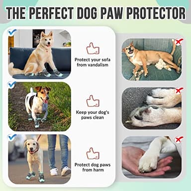 SlowTon Dog Shoes for Large Small Medium Dogs - Breathable Dog Boots for Summer Hot Pavement, Paw Protector for Outdoor Walking Winter Snow, Anti-Slip Rubber Dog Booties for Hardwood Floor (GR, 5) - Image 8