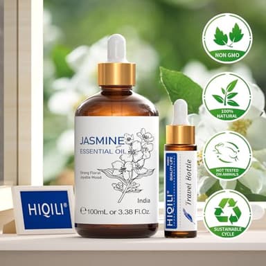 HIQILI Jasmine Essential Oil, Pure & Natural Jasmine Oil for Diffuser, Perfume, Shampoo, Aromatherapy - Image 9