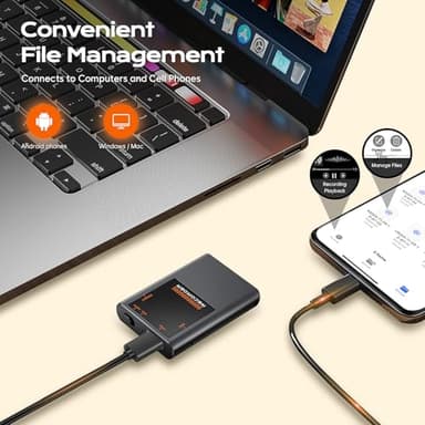 3072Kbps Voice Activated Recorder - [7000 Hours] Voice Recorder with AI Noise Cancellation, Recording Device for Lectures, Meetings, Intervie, 64GB Digital Voice Recorders with Playback - Image 6
