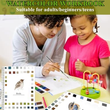 Watercolor Workbooks Coloring Book Beginner Friendly Painting Kit Easy Nature Scenes Paint Set Art Crafts for Creative Exploration Gift for Adults Teens (Flowers, Without Palette) - Image 6