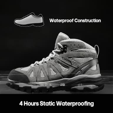 NORTIV 8 Women's Waterproof Hiking Boots Outdoor Trekking Camping Trail Hiking Boot Seeker,Size 7.5,Light Grey,Seeker - Image 2