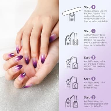 phoenixy 24 PCS Gel Nail Polish Set, Spring 21 Colors Gel Nail Polish Kit with Base Glossy Matte Top Coat Black Gray Red Nail Kit Gifts for Women PCA9024 - Image 7