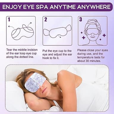 XPCARE 32 Pack Steam Eye Masks for Dry Eyes, SPA Warm Sleep Eye Mask, Disposable Heated Eye Mask for Dark Circles, Puffy Eyes, Relief Stress Eye Fatigue(Lavender) - Image 4