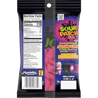 SOUR PATCH KIDS Glow Ups Strawberry-Watermelon Soft & Chewy Candy, Bulk Candy, 12-6.7 oz Bags - Image 11