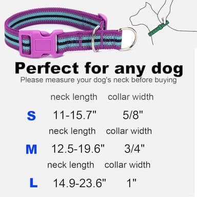 Mycicy Reflective Slip Dog Collar, Martingale Collar for Dog Training with Quick-Release Buckle Stop, No Pull Pet Collars for Small Medium Large Dogs (Purple-L) - Image 5